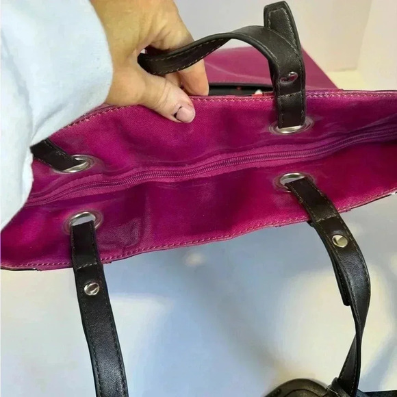 St John’s Bay Floral Tote brown and pink - Picture 3 of 8